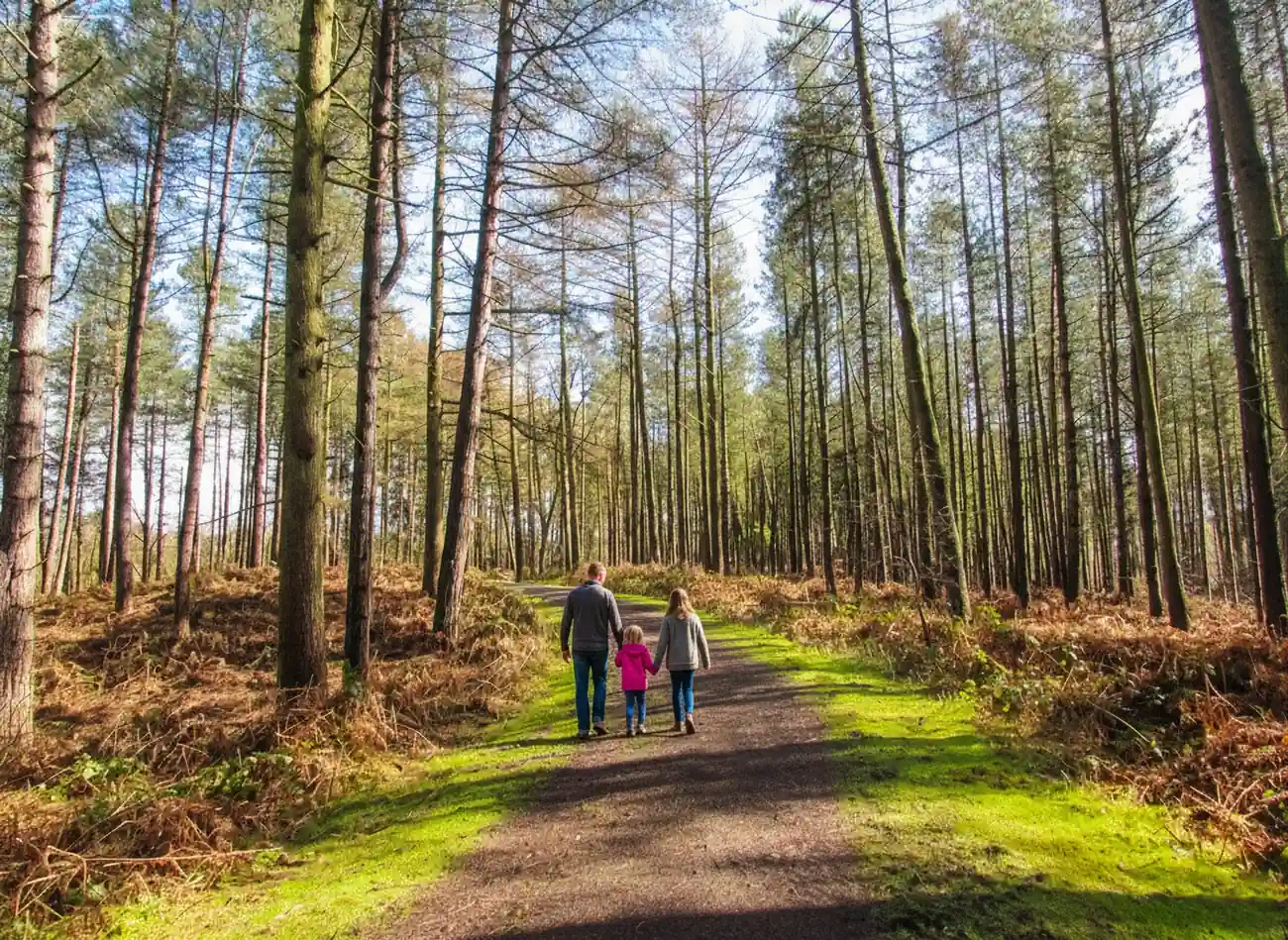 Delamere Forest woodland trails and natural scenery